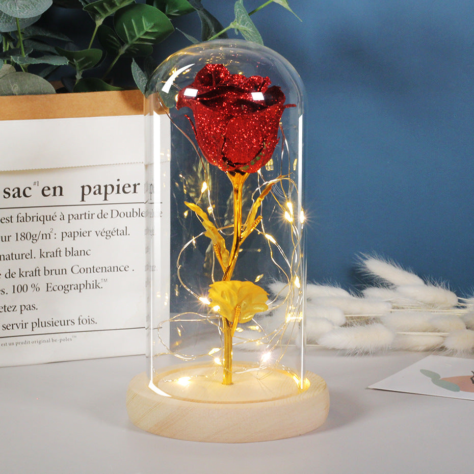 Galaxy Rose Dome Glass Lamp