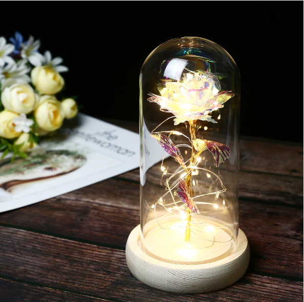 Galaxy Rose Dome Glass Lamp