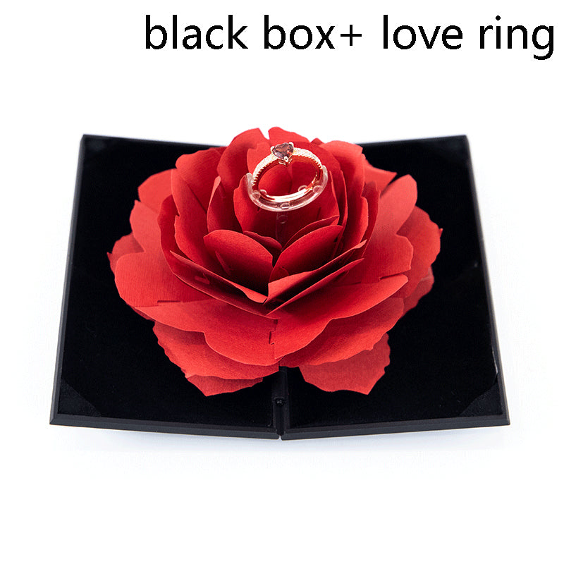 3D Heart-shaped Rose Ring Box